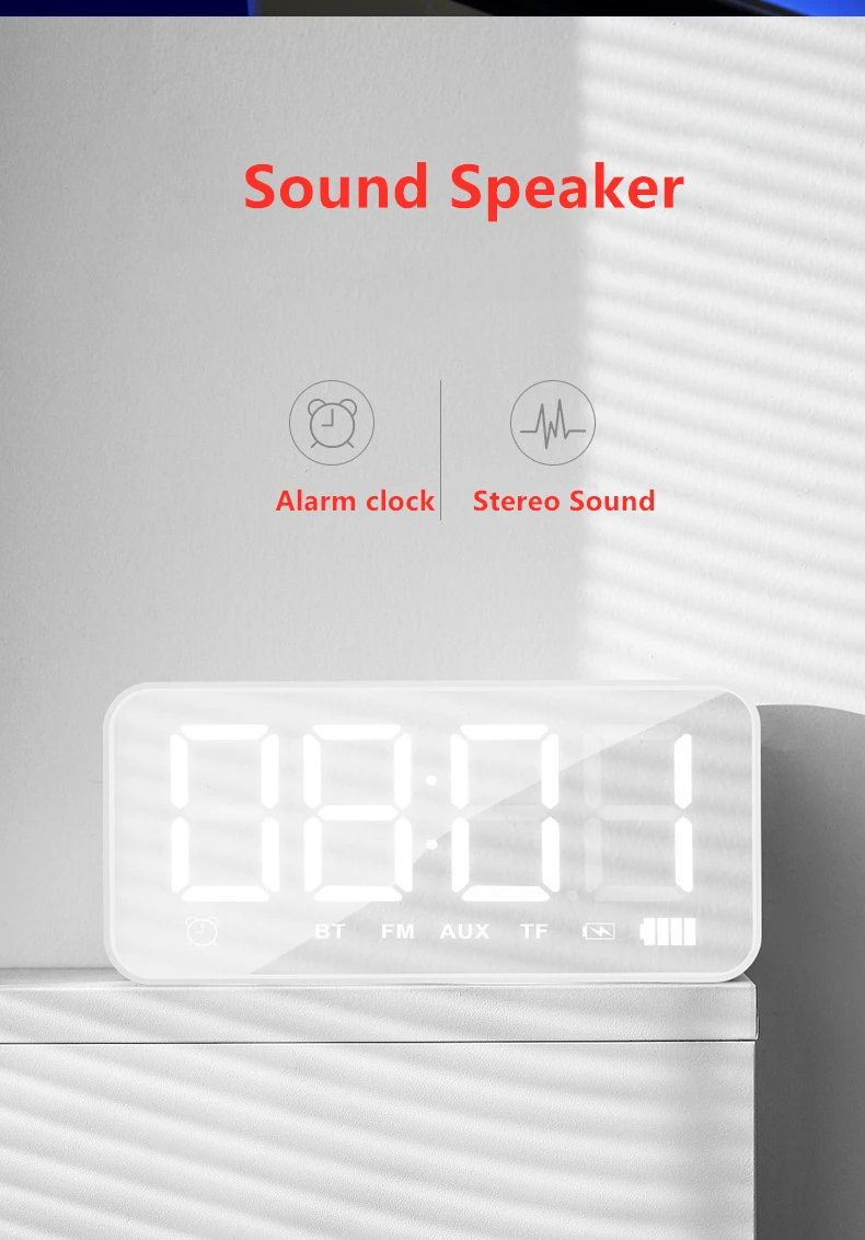 Bluetooth Sound Speker беспроводной 5,0 Full HD светодиодный fm-радио TF AUX портативный бас-бар