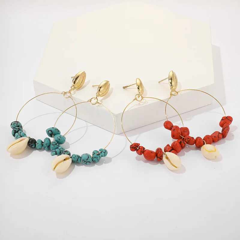 2019 Евро-американские модные простые геометрические серьги из сплава в виде