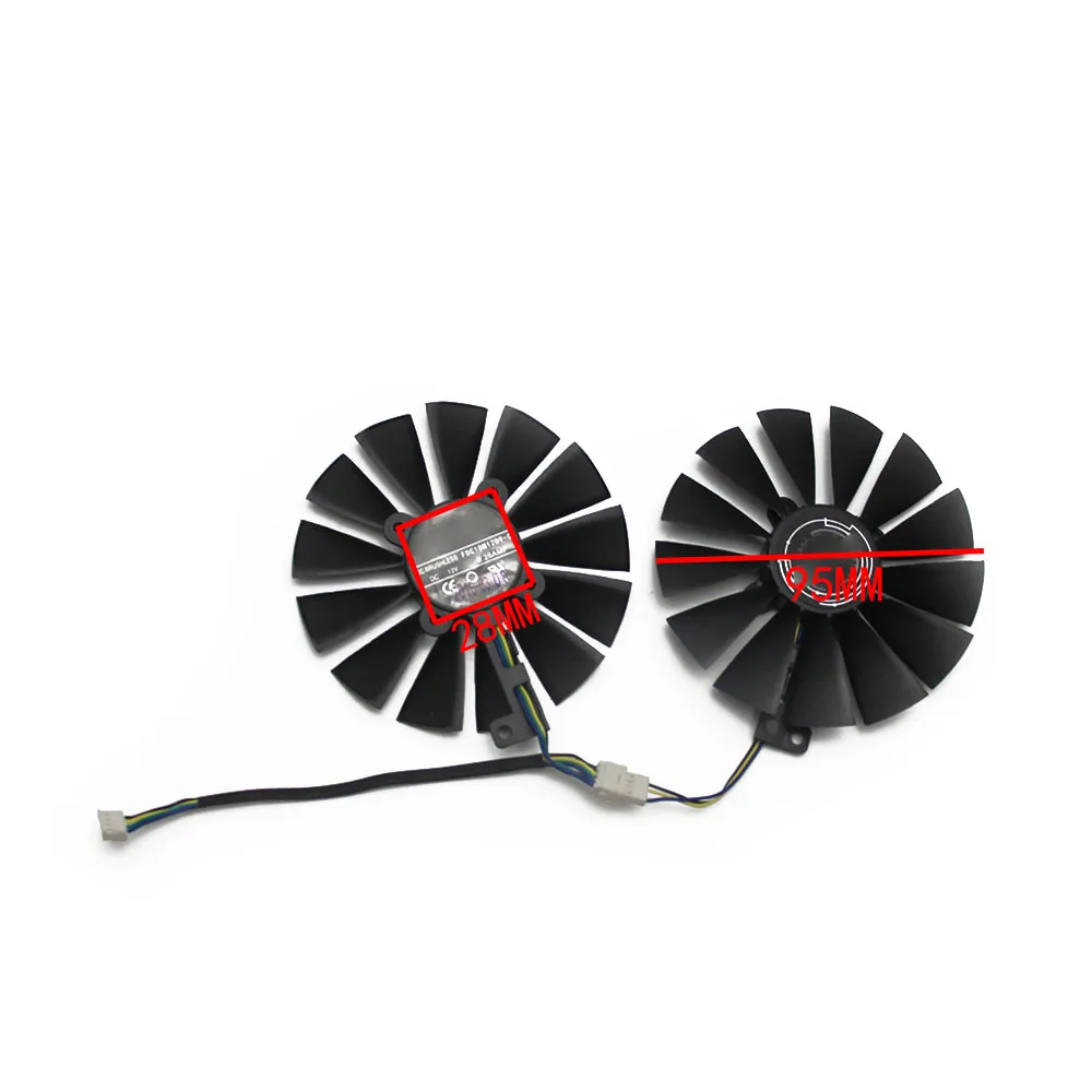 FDC10M12D9-C DC12V 0.25AMP RX 570 580 графика/вентилятор для охлаждения видеокарты вентилятор T129215SM для ASUS STRIX RX570 RX580 GAMING raphics Вентилятор охлаждения карты