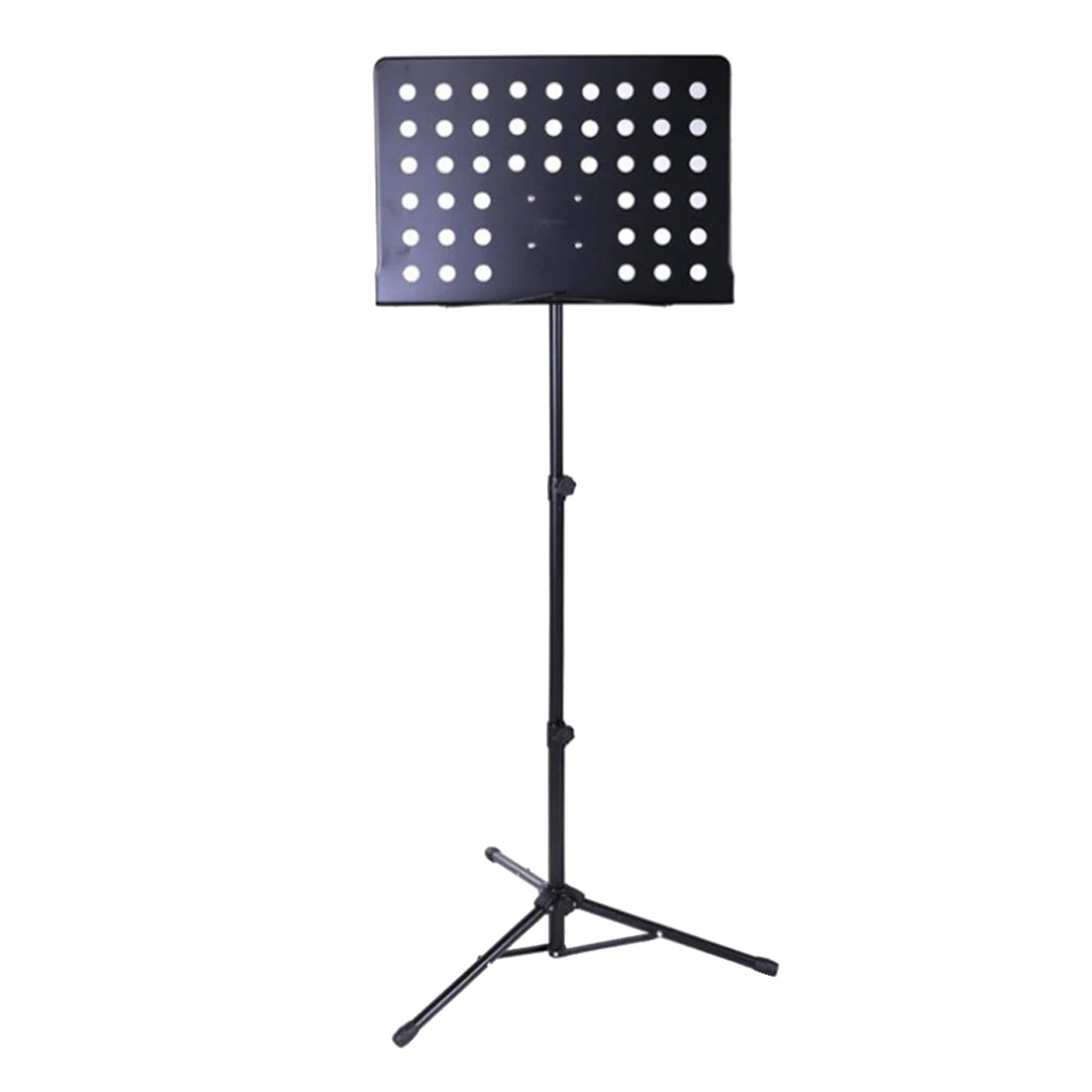 

Music Stand with Heavy Duty Black Metal Folding Design Perfect for Instrumental Performance