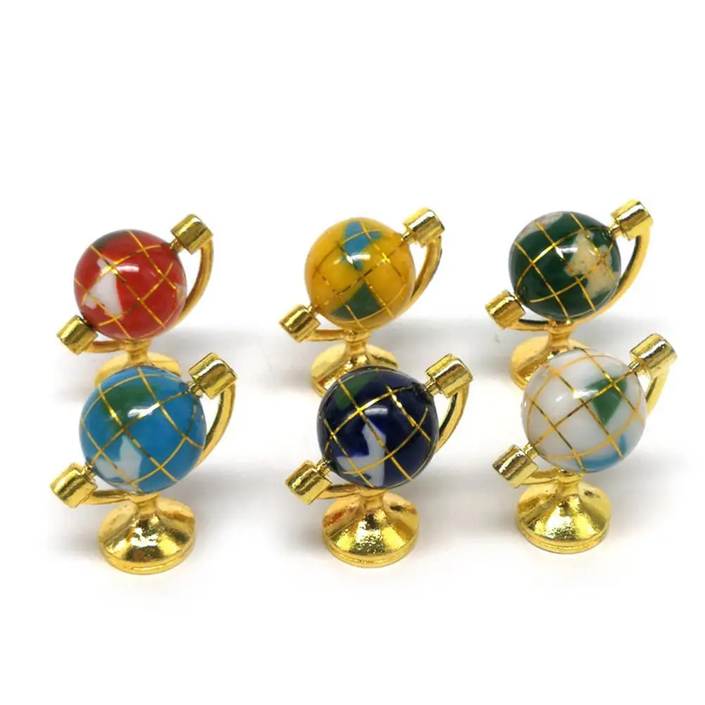 1/12 Rotary Metal Terrestrial Globe Model Miniature Dollhouse Room Accessories New |