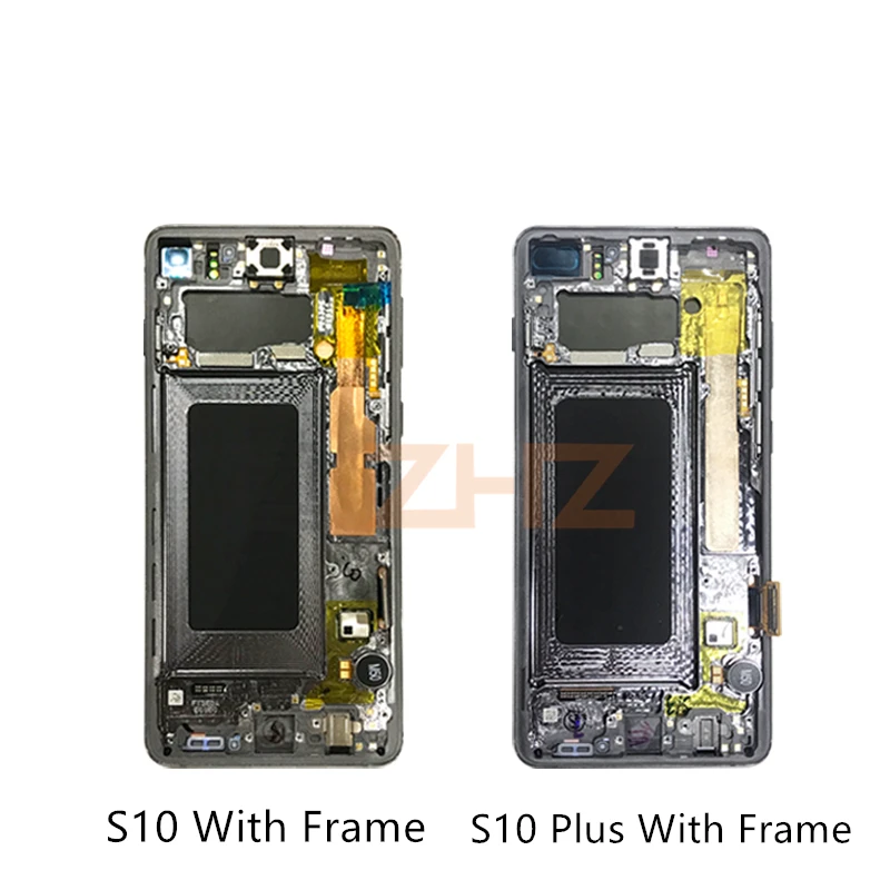 Для samsung Galaxy S10 lcd G973 S10 Plus G975 кодирующий преобразователь сенсорного экрана в сборе с рамкой