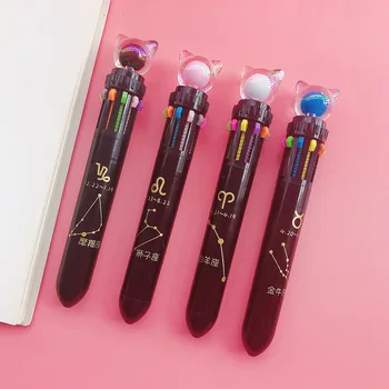 

Fashion Constellation Cat 10 Colors Ballpoint Pen Cute press ball pens School Office writing Supplies Stationery Gift