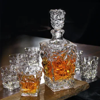 

7 Pcs/Set top quality home crystal whiskey decanter Set luxury whiskey glass for Liquor Scotch Bourbon 200826-47