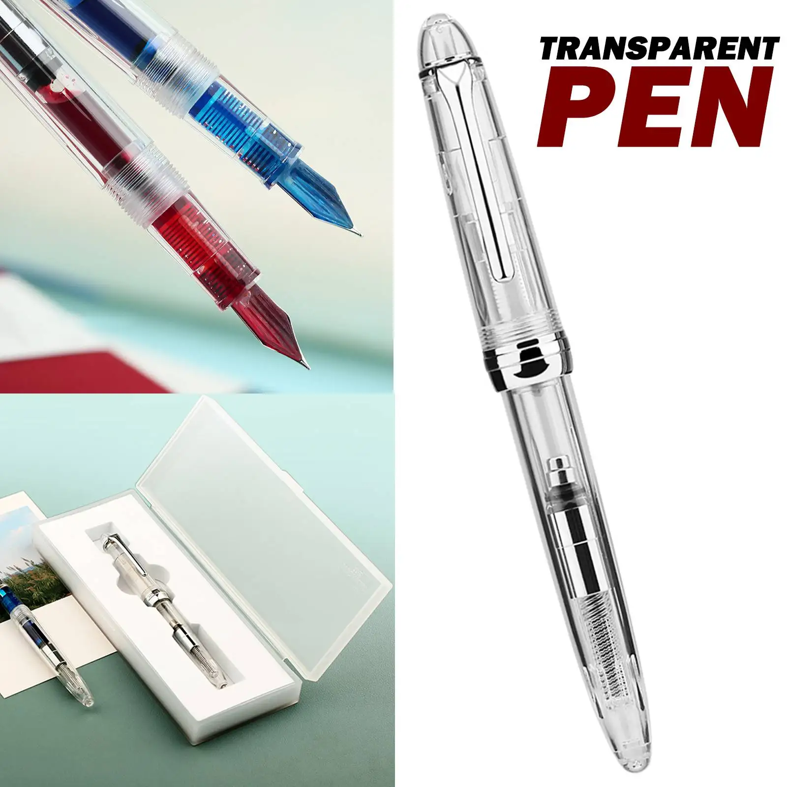 Moonman S6 Resin Fountain Pen EF F nib Wrting Pen with Pen Box Office Business Writing Gift Ink Pens Student stationery supplies 4