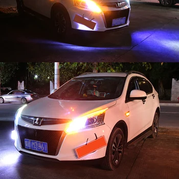 

2x Ultrafine Cars DRL LED Daytime Running Lights White Turn Signal Yellow Guide Strip for Headlight Assembly DropShipping