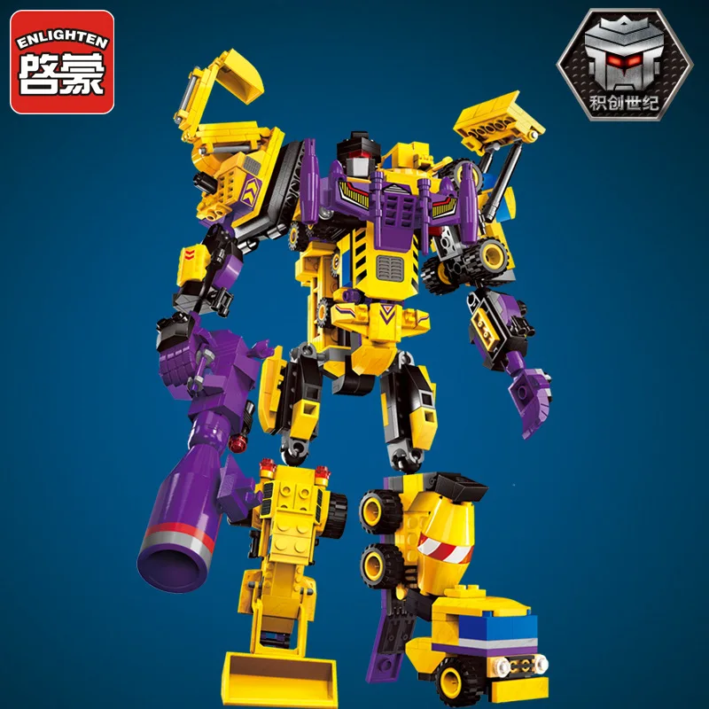 

ENLIGHTEN Transformation Fit Jingang Mech 7-in-1 Children'S Educational Assembled Plastic Inserted Building Blocks Toy 1401