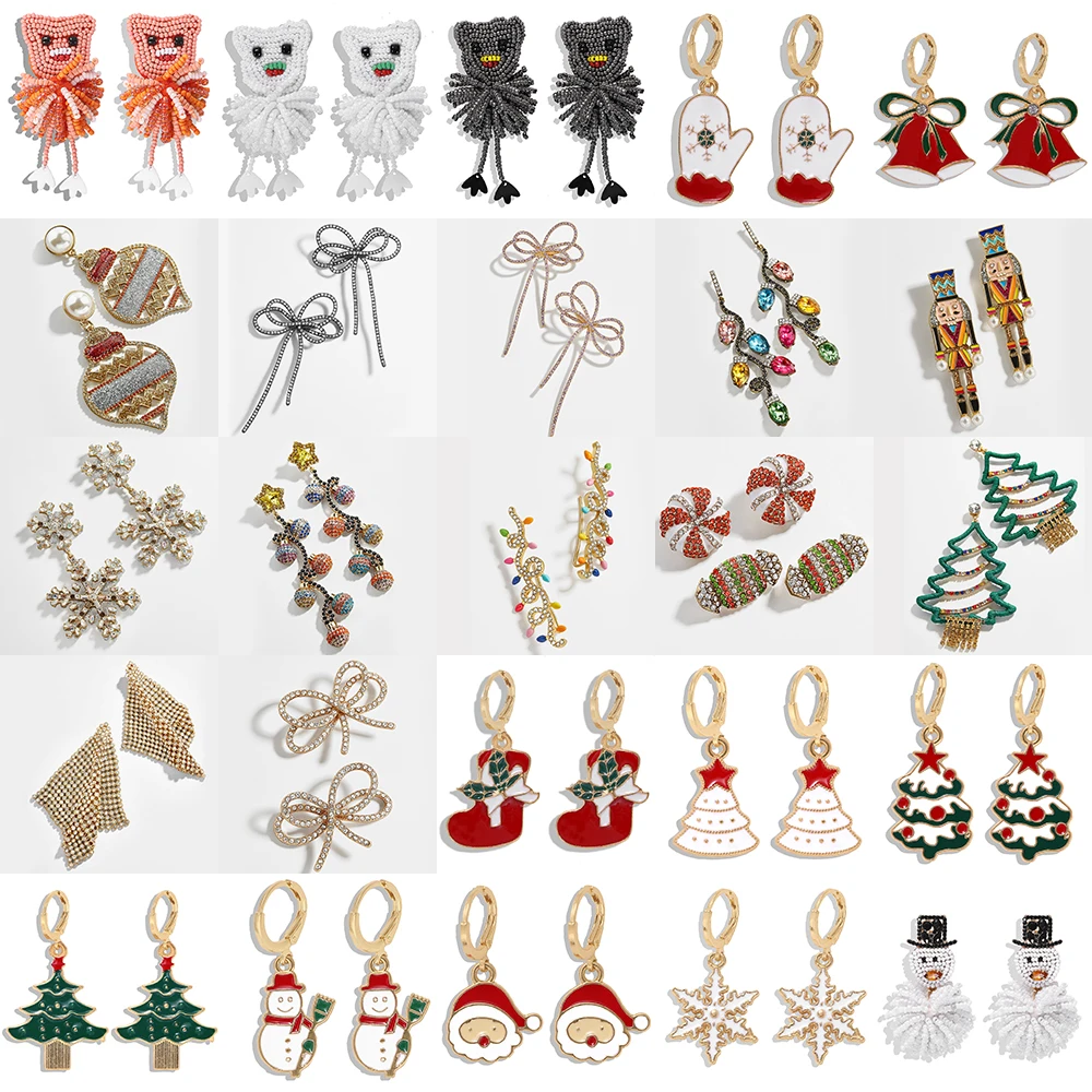 

Fashion Handmade Acrylic MR.Claus Earrings for Women BA Luxury Snowman Snowflake Dancing Santa Claus Drop Earrings Christmas