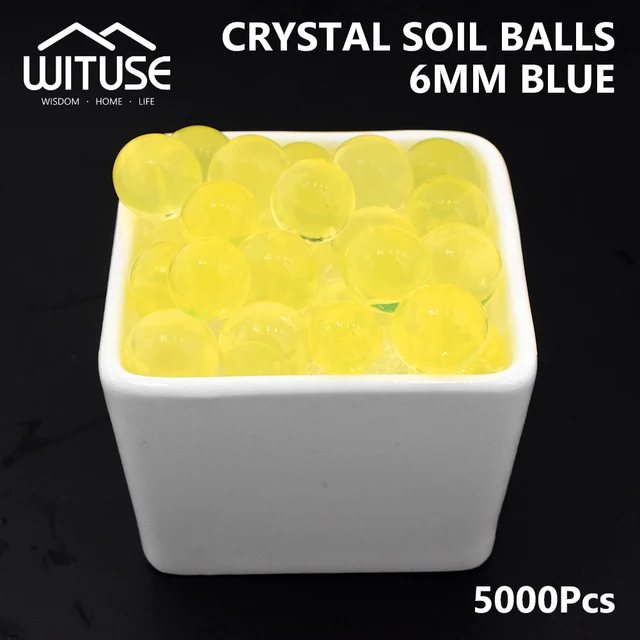 5000-20000pcs Soilless Plant Crystal Soil Mud Grow Water Beads Hydrogel Magic Jelly Balls 6-8mm Bio Gel Ball Plants Flower Decor Yollow 5000pcs