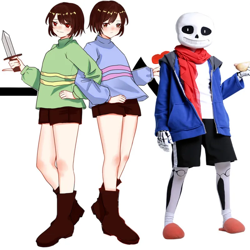 Game Undertale Chara Frisk Cosplay Costume Halloween Unisex Sweatshirts Pants Casual Pullover Long Sleeve With 2colors Free Ship