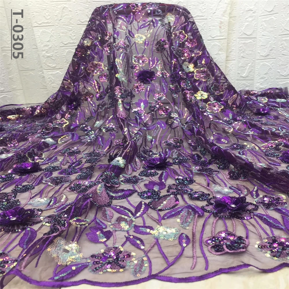 Высокое качество Французский 3D тюль сетка африканская кружевная ткань Блестки вышитое кружево в нигерийском стиле ткани для платья Wowen