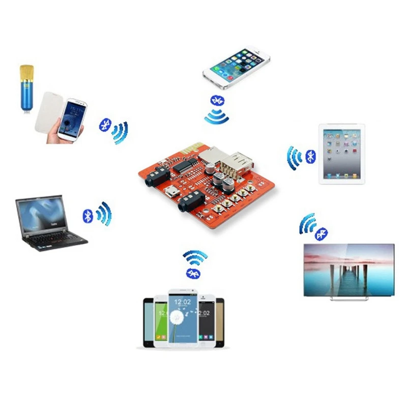 Wireless Bluetooth Audio Receiver Board Car Pc Motorcycle Audio Aux Lossless Stereo Module Amplifier Headset Usb Adapter