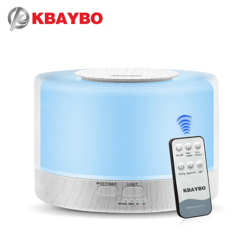 

KBAYBO 700ml Remote Control Electric Essential Oil Aroma Diffuser Ultrasonic Air Aroma Humidifier with 7 Color Changing LED Lamp