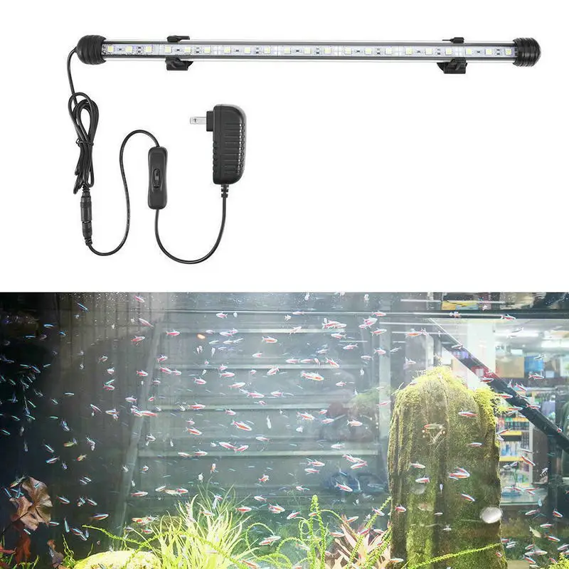 Aquarium Tropical Fish Tank Waterproof 5050SMD 48cm 24leds Light Bar Lamp Submersible strip lighting 5W pond swimming decor 12V | Дом и сад
