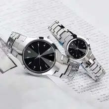 Пара часов пара мужчин и женщин случайный набор календарь сплав связанный ремешок аналоговые кварцевые наручные часы Пара часы