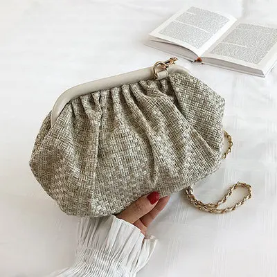 beige Модный Шерстяной Чехол женский сумки через плечо цепи женские сумки на плечо дизайнерская сумочка вечерняя Bolsos Mujer De Marca Famosa - Цвет: beige