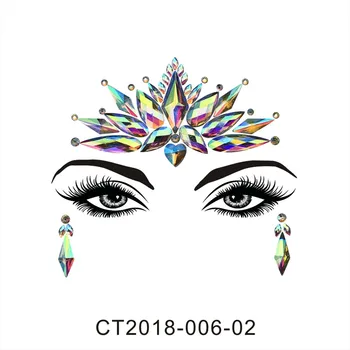 Fashion Eyebrow Face Body Art Adhesive Crystal Glitter Jewels Festival Party DIY Eye Tattoo Stickers