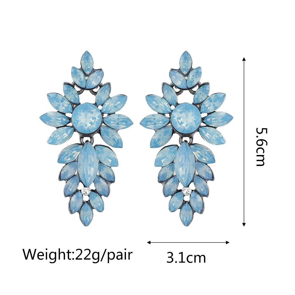 Ztech Blue Series Cute Crystal Earrings Women Popular Europe Style Korean Jewelry Geometric Christmas Gifts Wholesale Pendientes