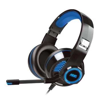 

AOC HS100 3.5mm USB Wired Gaming Headphone Line Control Over-Ear Earphone Game Headset 180*105*206mm