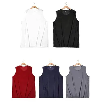 

Men's T-shirt Breathable Vest Ice Silk Mesh Hollow Quick-drying Wide Shoulder Men's ice silk vest