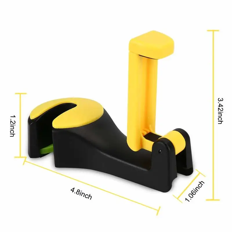 Kayme Car Back Seat Headrest Hook with Phone Holder, Auto Mult-function Seat Headrest Hanger for Groceries Handbag, 12x5.5x3cm
