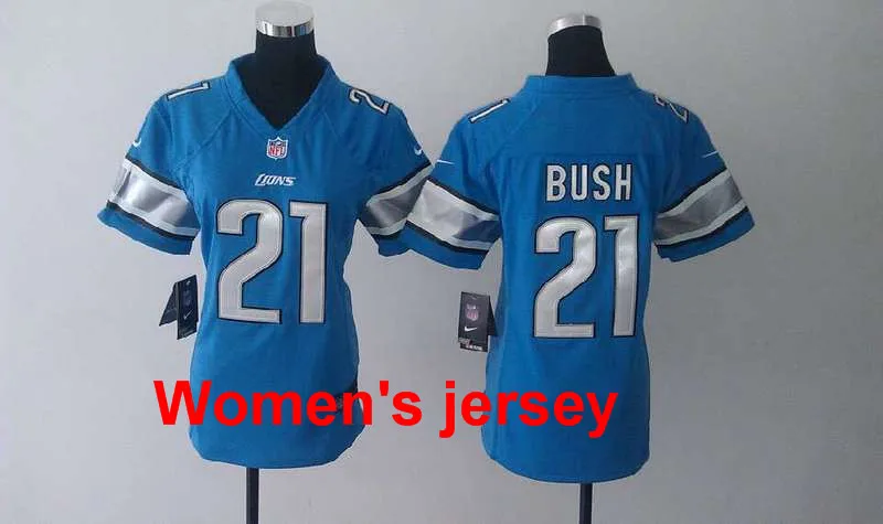 A+++ для женщин и девушек все сшитые Detroit s ladies 9 Matthew Stafford 21 Ameer Abdullah 81 Кельвин Джонсон Вышивка Логотипы Джерси - Цвет: 12