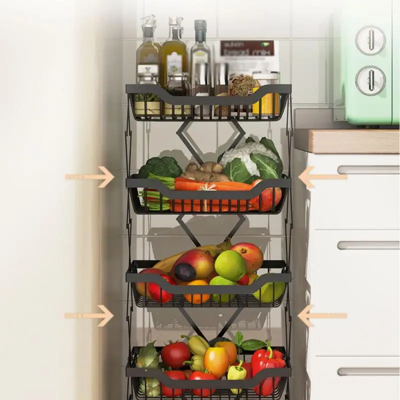 Kitchen Storage Rack Vegetables  Fruit Vegetable Storage Rack - Folding  Storage Rack - Aliexpress