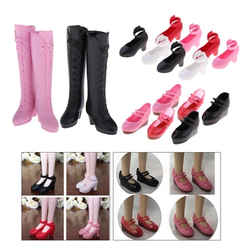 

10Pairs Fashionable 1/6 Dolls High Heel Boot Shoes for Blythe BB Dress Up