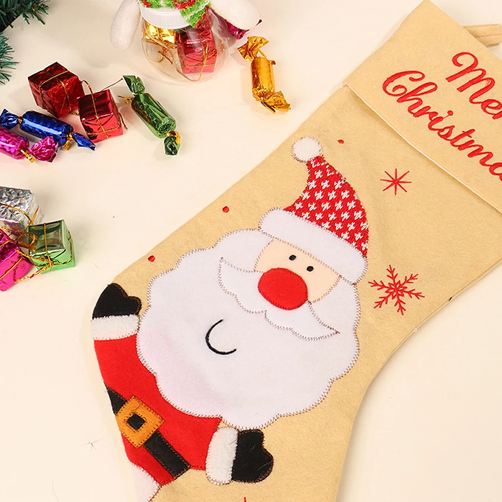 Party Supplies Decorative Non Woven Cloth Kids Christmas Props Pendant Gift Bag Hanging Festival Stocking Sock Large Capacity