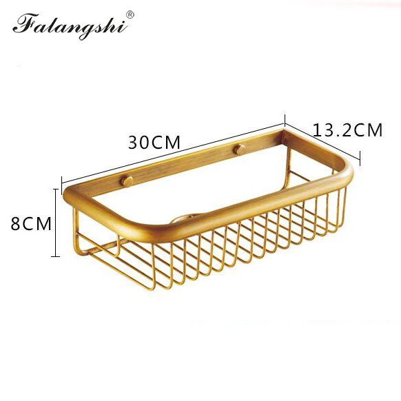 Basket Shelf Античный ретро аксессуары для ванной комнаты медный держать полотенец для ванной вешалка для полотенец Держатель для фена держатель для бумаги мыльница крюк WB8801 - Цвет: Basket Shelf