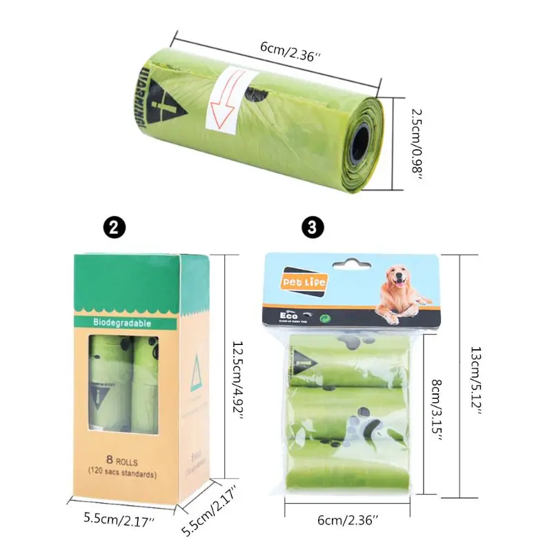 Eco-Friendly Biodegradable Dog Waste Poop Bags Home Kitchen Trash Bag