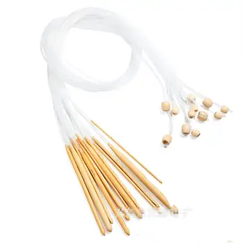 

1 Set /12 Pc Natural Bamboo Flexible Afghan Tunisian Carpet Crochet Hooks Needles At Random Color Bamboo Handle Crochet Knitting