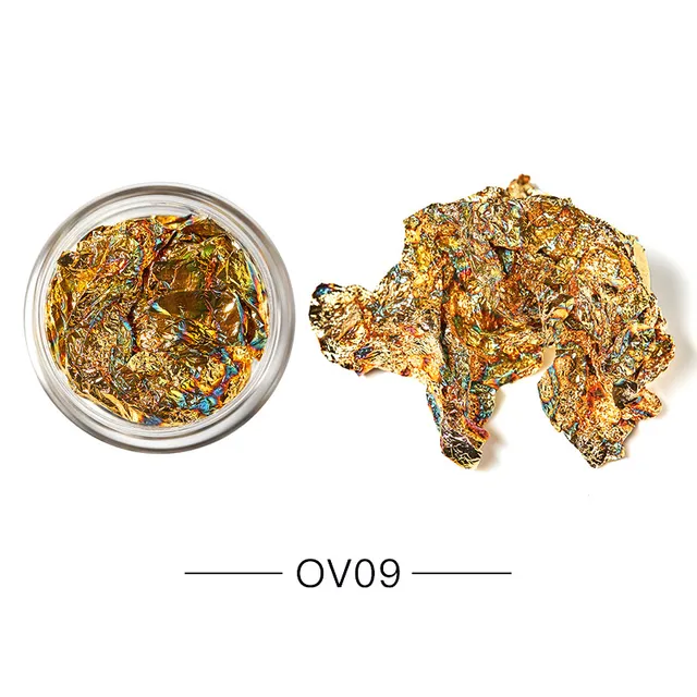 1 Box Gold Silver Irregular Aluminum Foil Paper Nail Art Sticker 3D Glitter DIY Manicure UV Gel Polish Nail Decoration Tools Q06463