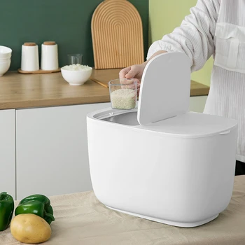 

Multi Press Bullet Cover Double Rollers Insect Proof Rice Bucket Grain Storage Box Measuring Cup