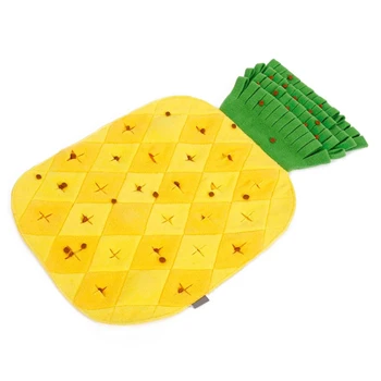

Pineapple Shape Washable Pet Snuffle Feeding Mat Dog Puzzle Toys Nosework Blanket for Dogs Puppy Interactive Training Stress Rel
