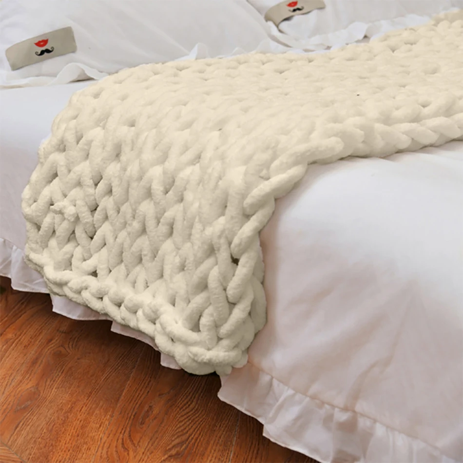 Nordic Thick Thread Blanket Hand-woven Blanket Blanket Woolen Blanket Sofa  Iceland Blanket Sofa Blanket Household Bedding - Blanket - AliExpress