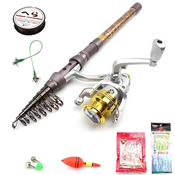 

Carbon 1.8M-3.6M Telescopic Rod and 8BB Reel Set Fishing Rod Carp Spinning fishing fish tool Tackle sea spinning rods