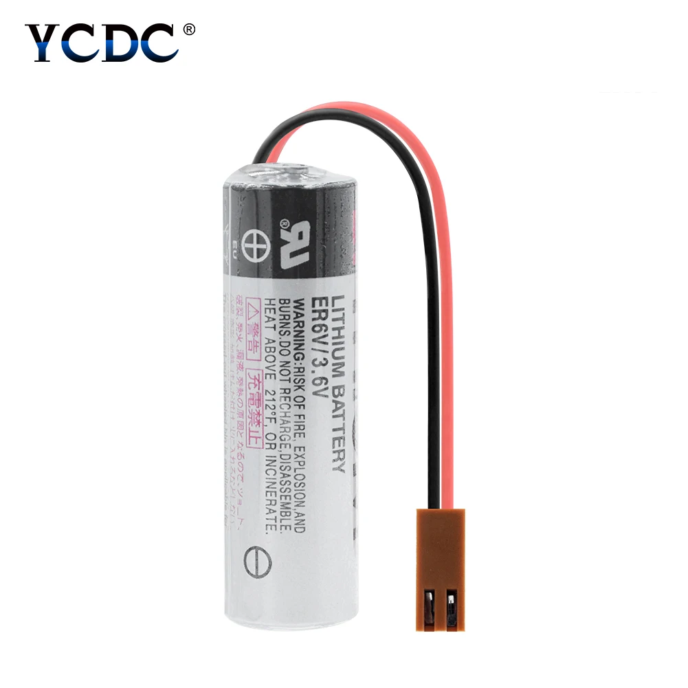 YCDC ER6V 3,6 V 2000mAh PLC батарея для Toshiba CNC машина PLC контроллер литий-ионные резервные батареи