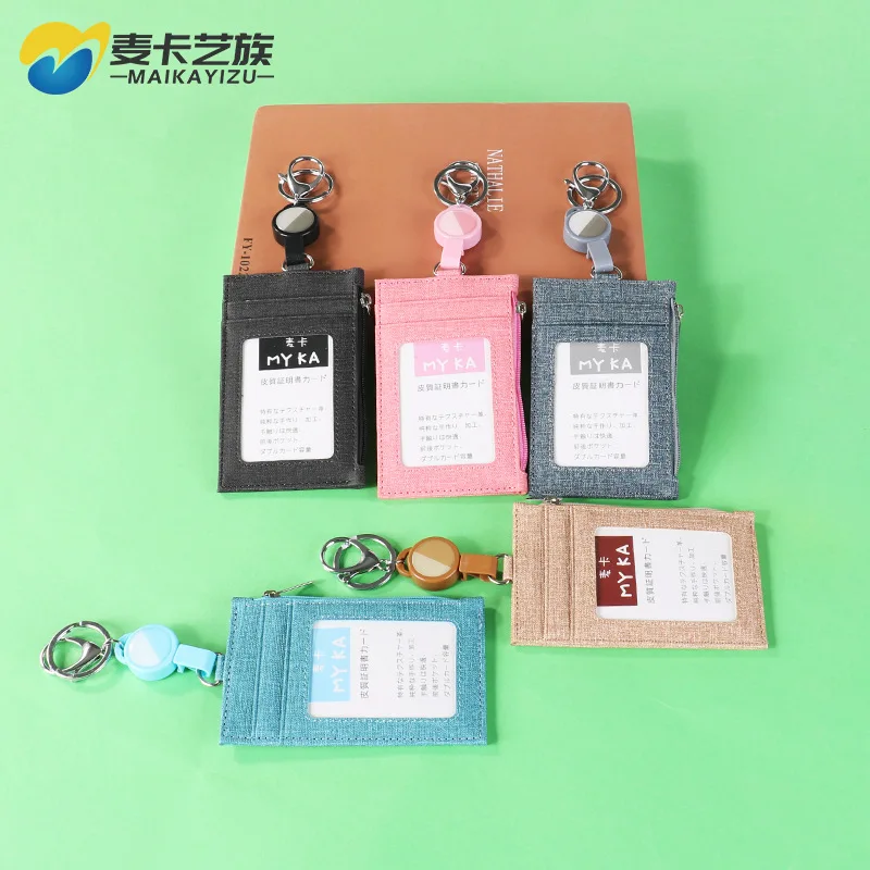 

Creative Multi Card Bit Change Wallet Pu Leather Card Holder Men's Women's Card Holder Card Clamp Retractable Buckle with Zip Co