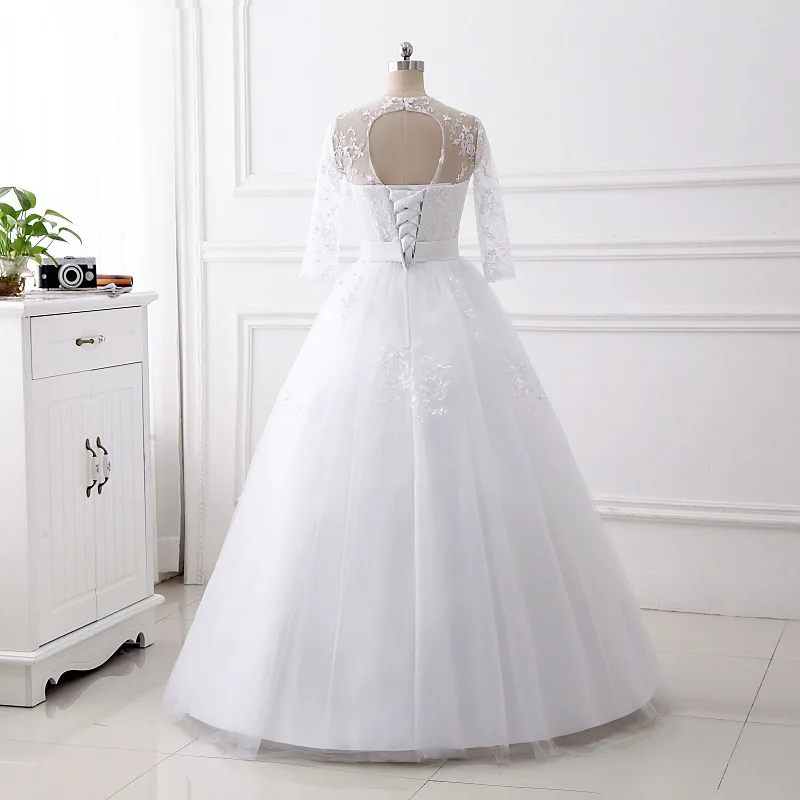 Robe de soiree,, с круглым вырезом, с коротким рукавом, с кружевной вышивкой, ТРАПЕЦИЕВИДНОЕ длинное свадебное вечернее платье, vestido de festa, DresSZ-11 для выпускного вечера