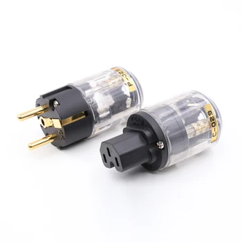 

Pair P029E+C029 EU Power Plug IEC Female Power Connector hifi diy power cable Plug