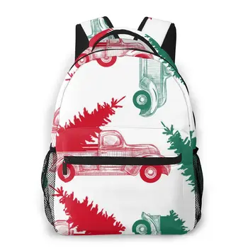 

2020 OLN Backpack Women Shoulder Bag Christmas Truck With Tree Fashion School Bag For Teenage Girl Backpacks Travel Bag