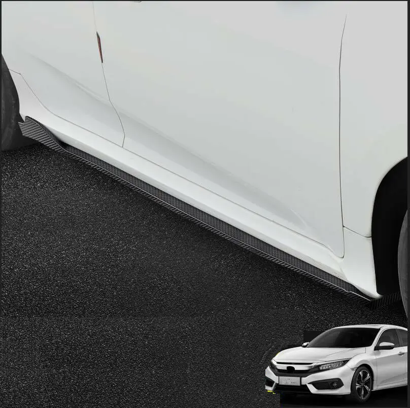 Модификация автомобиля автомобильные аксессуары 2 шт. карбоновая боковая юбка расширение для Honda civic