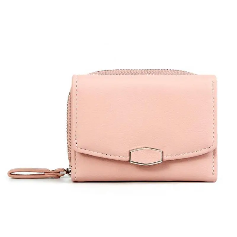 

New high-quality multi-card women's wallet student short tri-fold wallet multi-function zipper women's coin purse