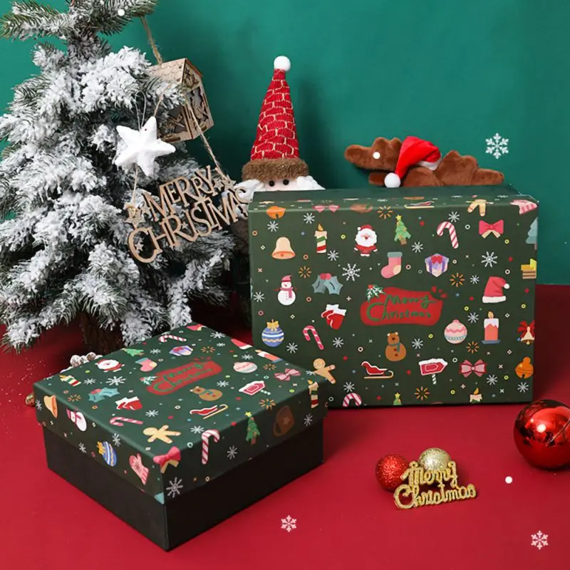 

Merry Christmas Packaging Candy Dragee Gift Boxes Deer&Xmas Tree Guests Packaging Boxes Gift Bag Noel New Year Party Favors Kids