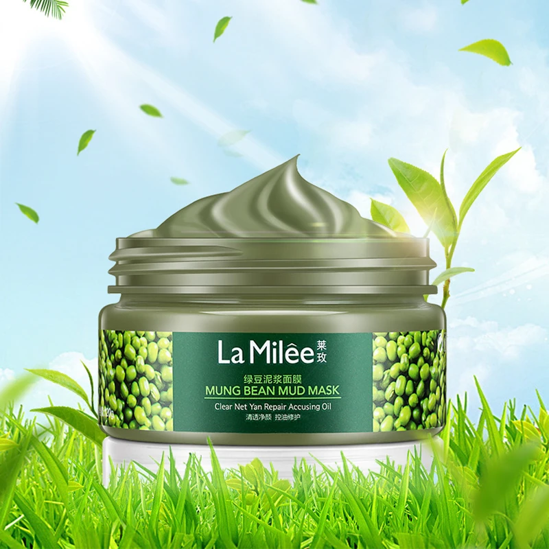 Mung Bean Mud Mask Skin Care Hydration Moisturizing Face Facial Mask Oil Control Cleansing Improve Rough 4