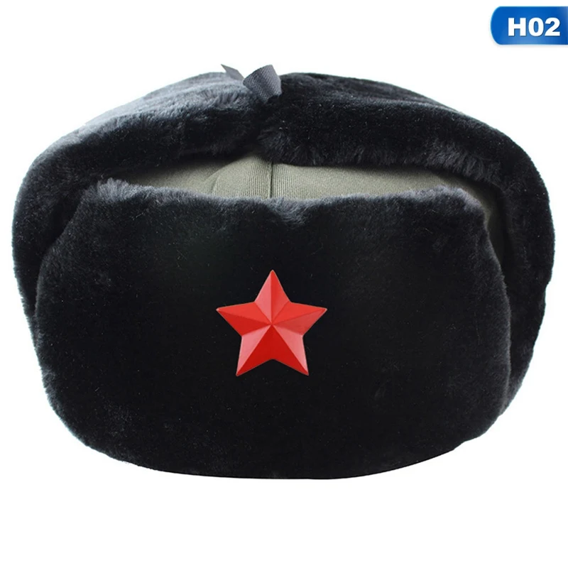 Новинка, русская плоская мужская шапка, зимняя Черная шапка с искусственным мехом кролика, повседневная черная шапка, Белая теплая зимняя шапка - Цвет: 2