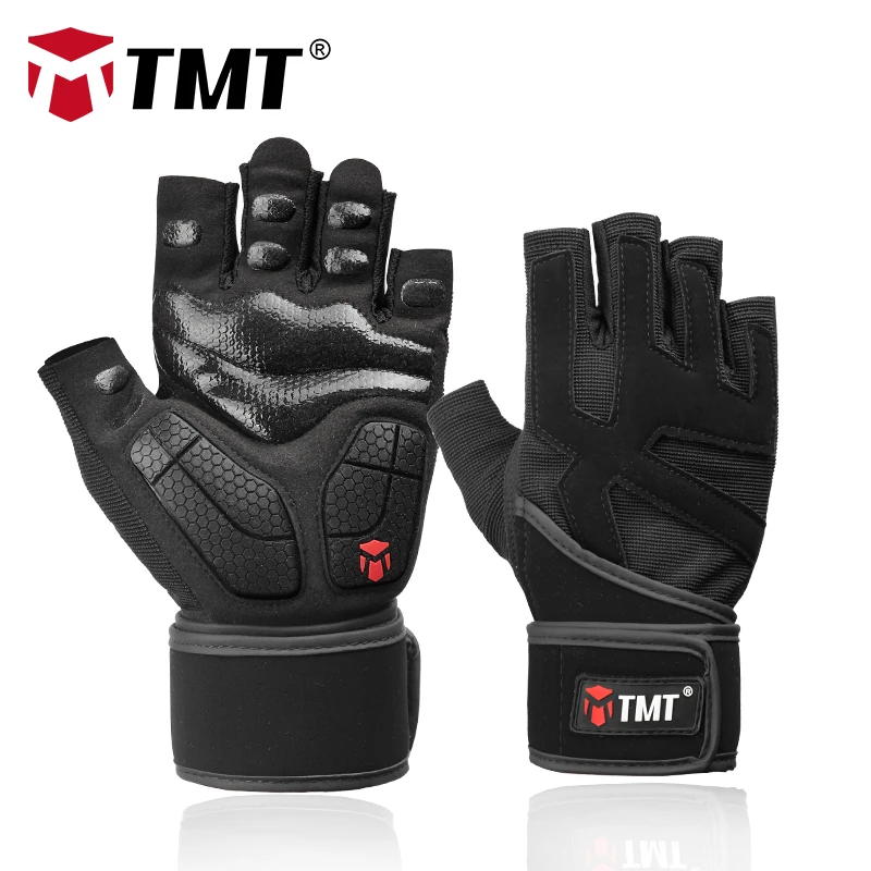  TMT Sports Fitness Weight Lifting Gym Gloves Training Fitness bodybuilding Workout Wrist Wrap Exerc