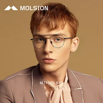 

Molsion Double Bridge Aviation Glasses Frame Optical Men Women Customized Prescription Sunglasses Spectacles MJ7009