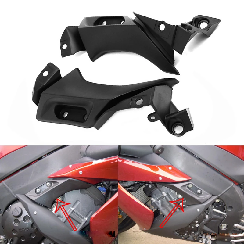 

2 Piece Motorcycle Side Frame Mid Cover Panel Fairing Cowl ABS Plastic Black Case For Yamaha YZF R1 YZFR1 YZFR1 2004 2005 2006